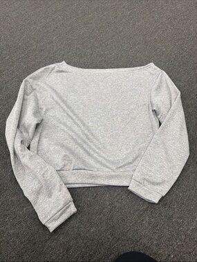 Light Gray Off-Shoulder Long Sleeve Top